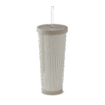 24oz Stainless Steel Straw Tumbler - Beige