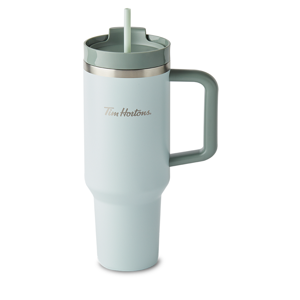 40ozTumbler_Sage_Front 40oz Stainless Steel Tumbler - Sage - Image 1